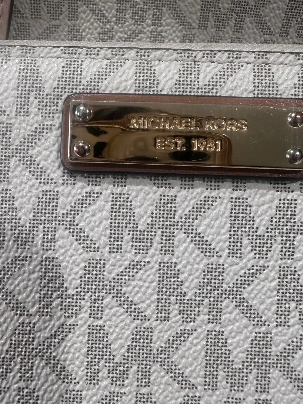 Michael Kors Light Taupe Signature MK Tote with Matching Wristlet